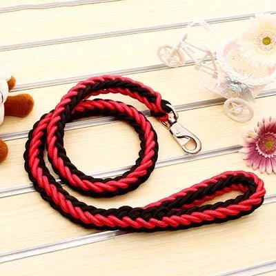 Laisse corde gros chien rouge et noir