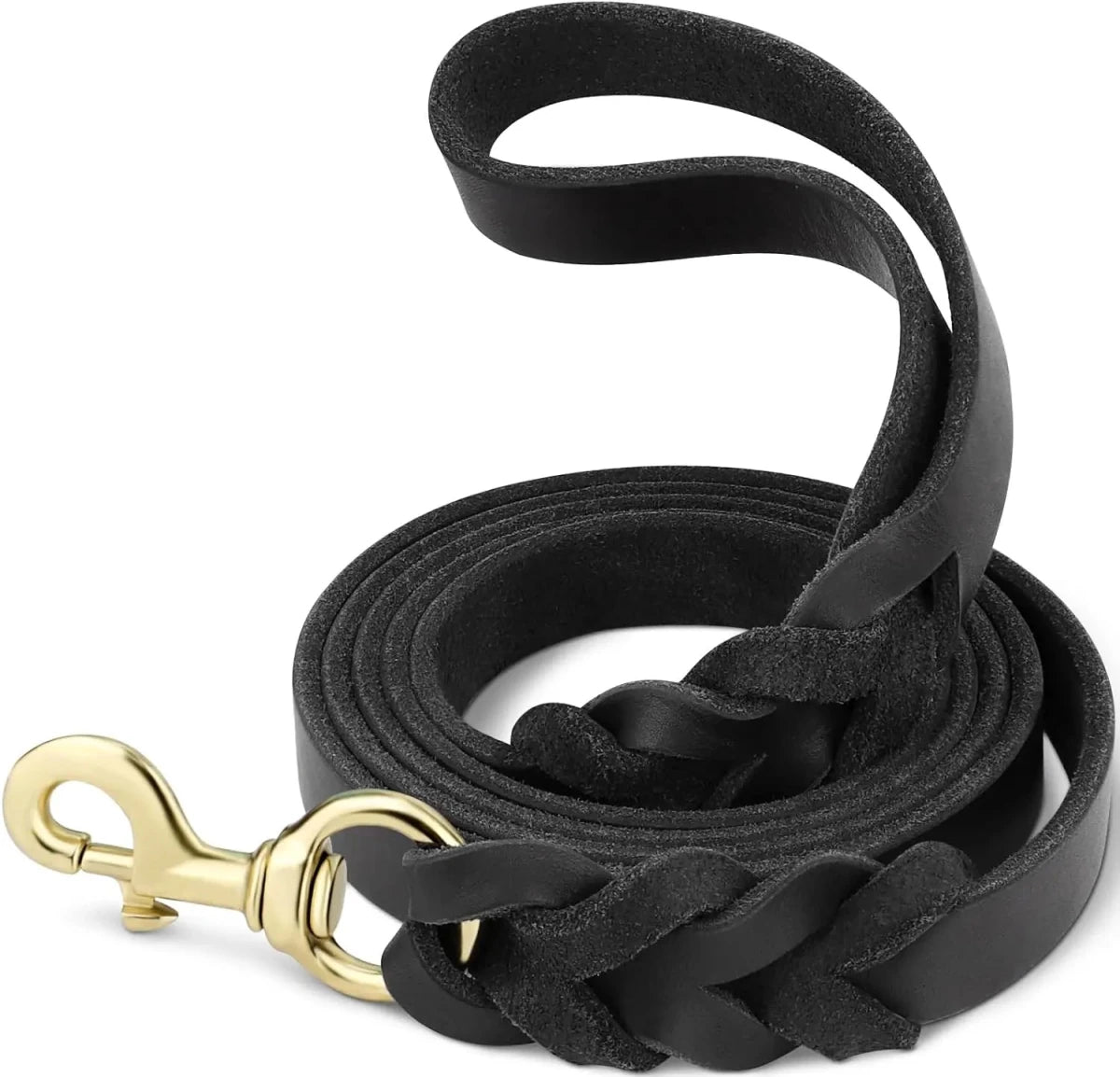 Laisse en cuir pour gros chien noir 