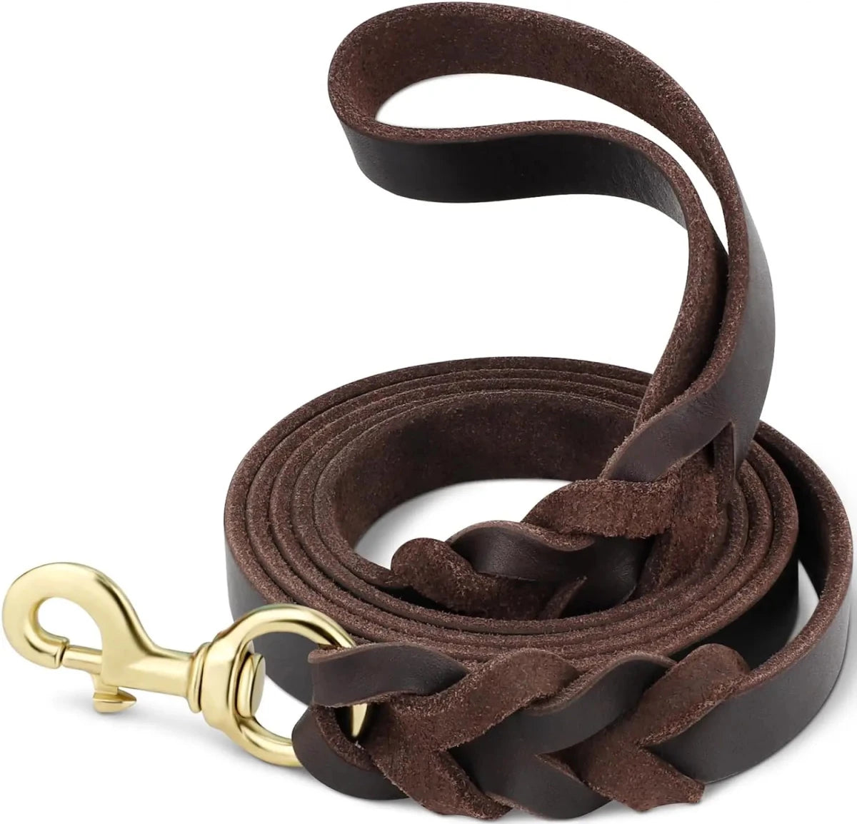 Laisse en cuir pour gros chien de couleur brun