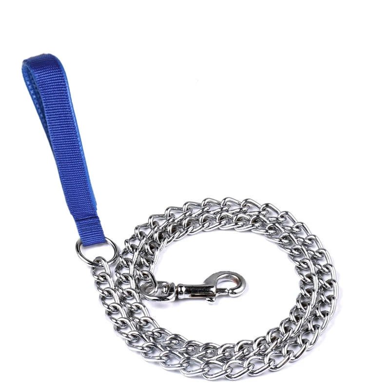  Laisse en metal pour chien bleu
