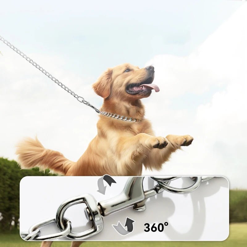 Laisse en metal pour chien mousqueton 360