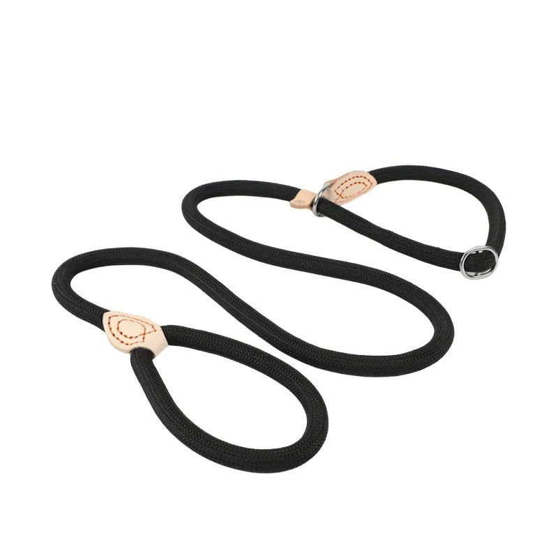 Laisse lasso avec frein noir