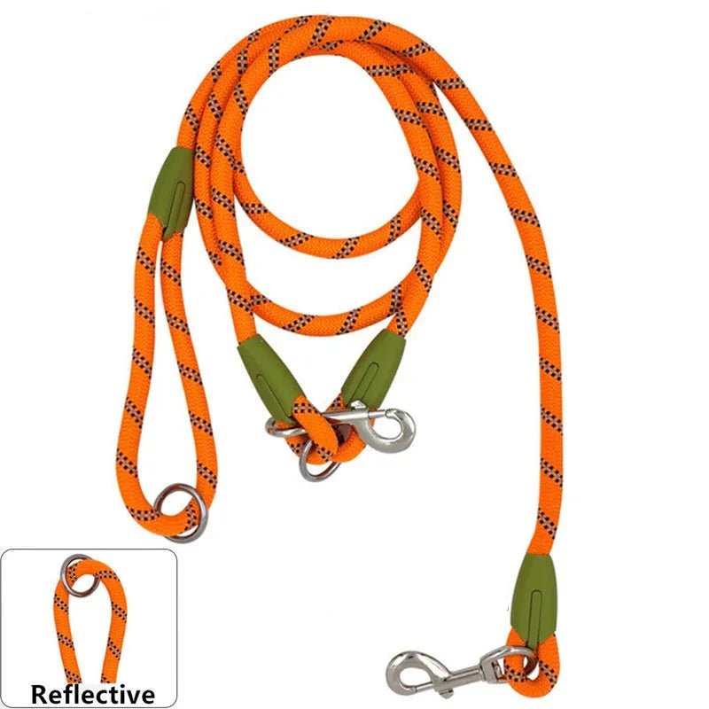 Laisse lasso de couleur orange et verte réfléchissante de boutiquechien