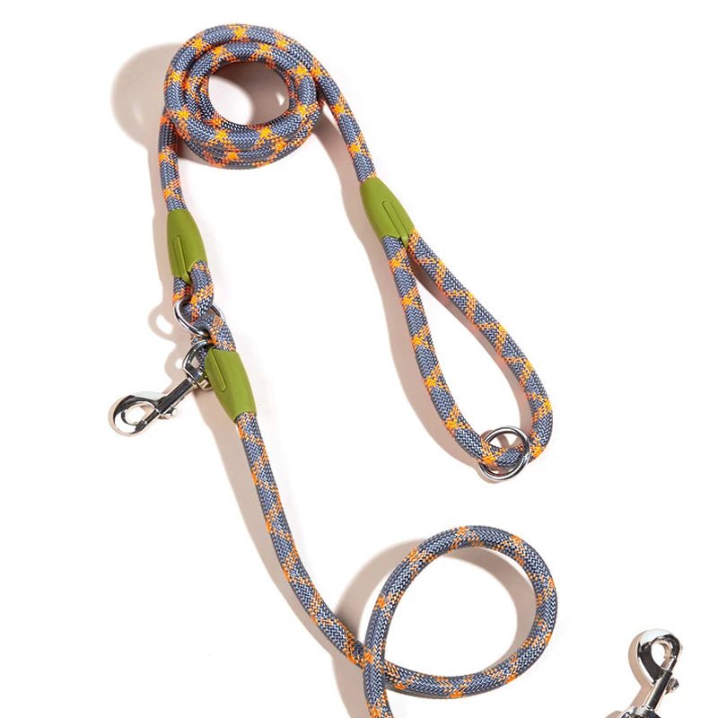 Laisse lasso nylon gris et jaune 