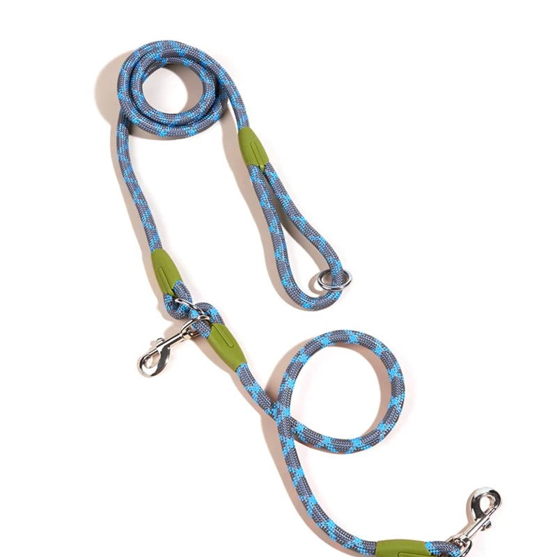 Laisse lasso nylon gris et bleu