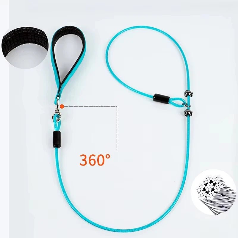 Laisse lasso pour chien de chasse bleu