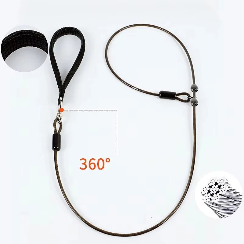 Laisse lasso pour chien de chasse noir