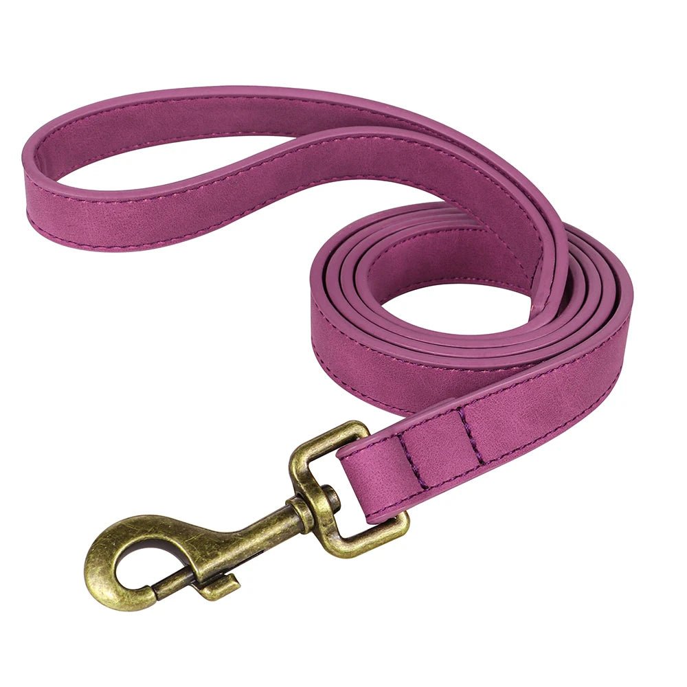 Laisse pour chien cuir violet
