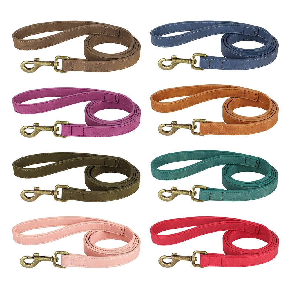 Laisse pour chien cuir différentes couleurs