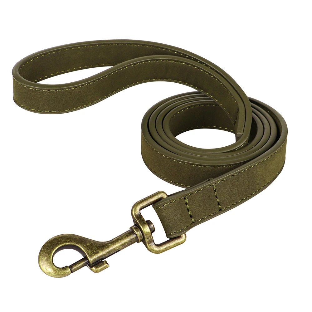Laisse pour chien cuir kaki