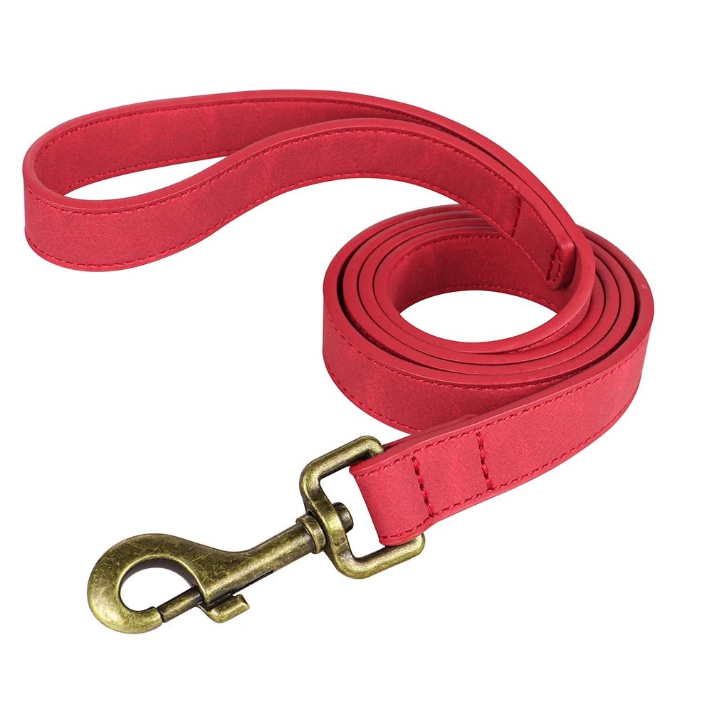 Laisse pour chien cuir rose fonce