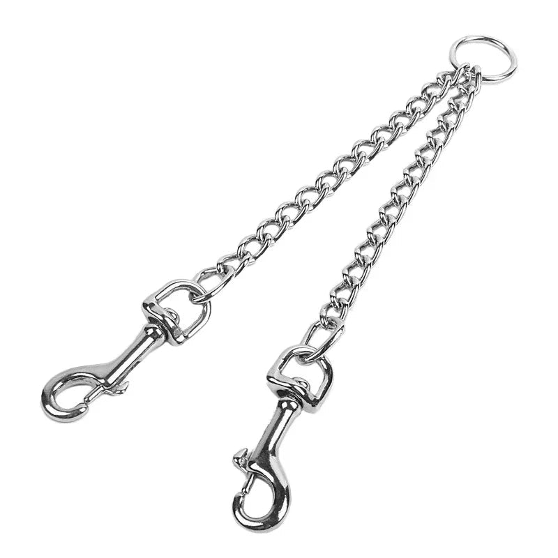 Laisse pour chien double mousqueton metal