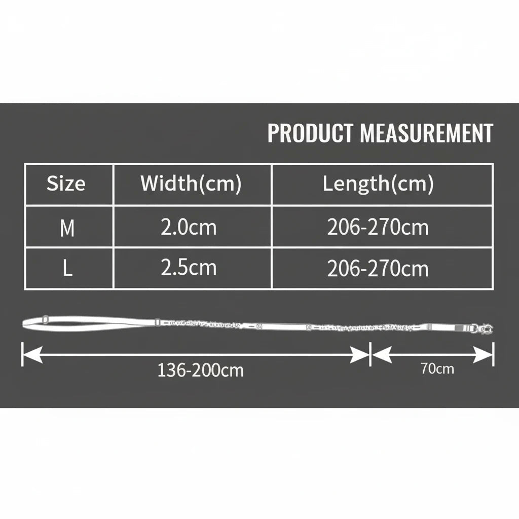 Laisse tactique pour chien dimensions 