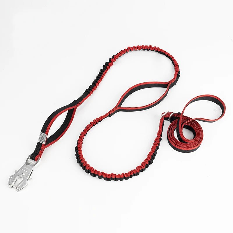 Laisse tactique pour chien noir et rouge