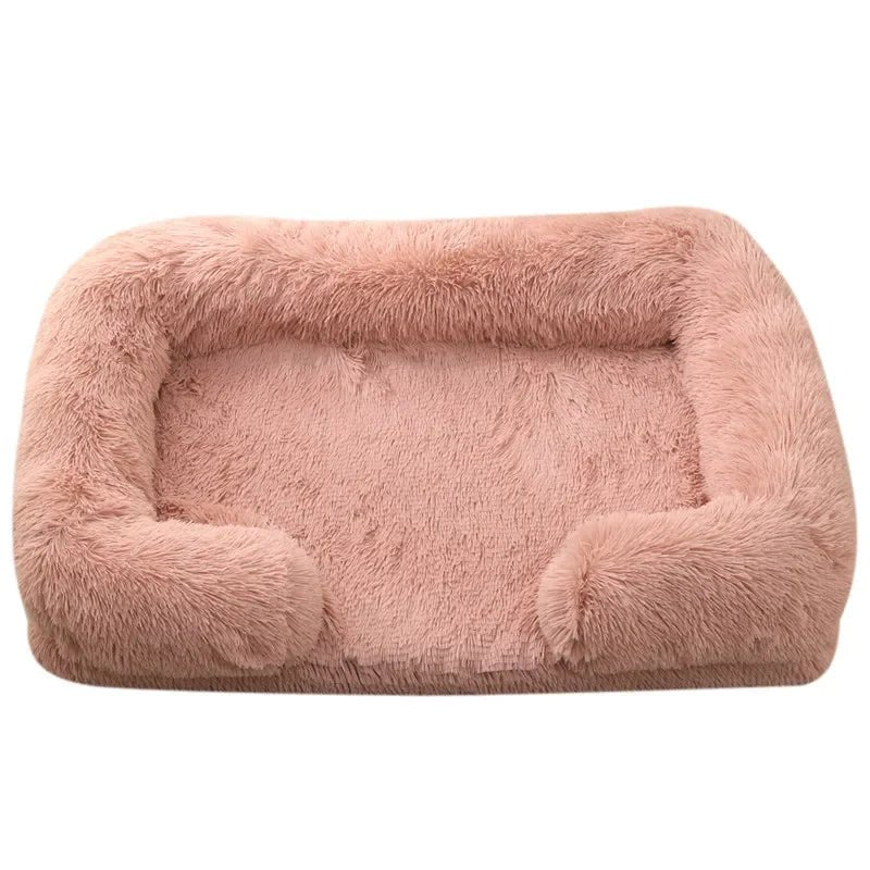 Panier anti stress chien dehoussable rose peche