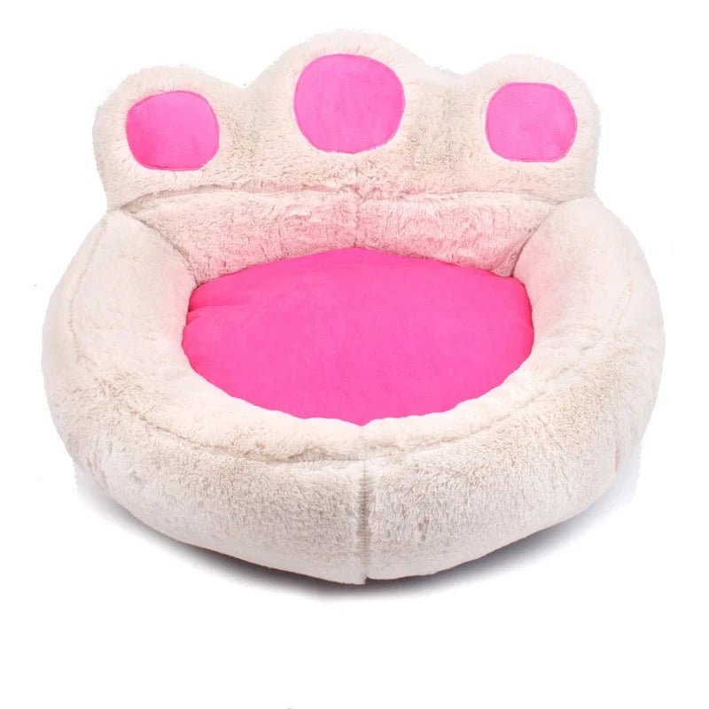 panier pour chien en forme de patte xl pour chien. Panier rose et blanc pour grand chien. Image produit boutiquechien