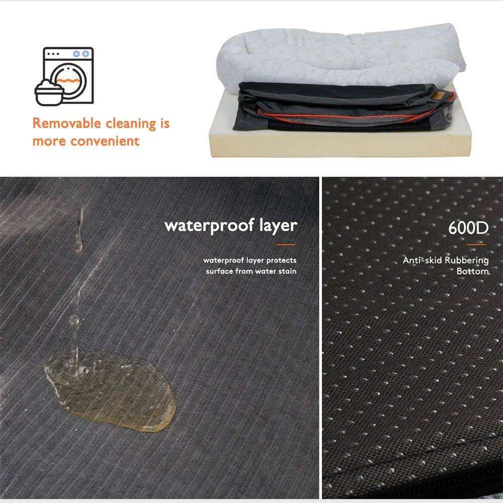 Panier pour chien a memoire de forme lavable 