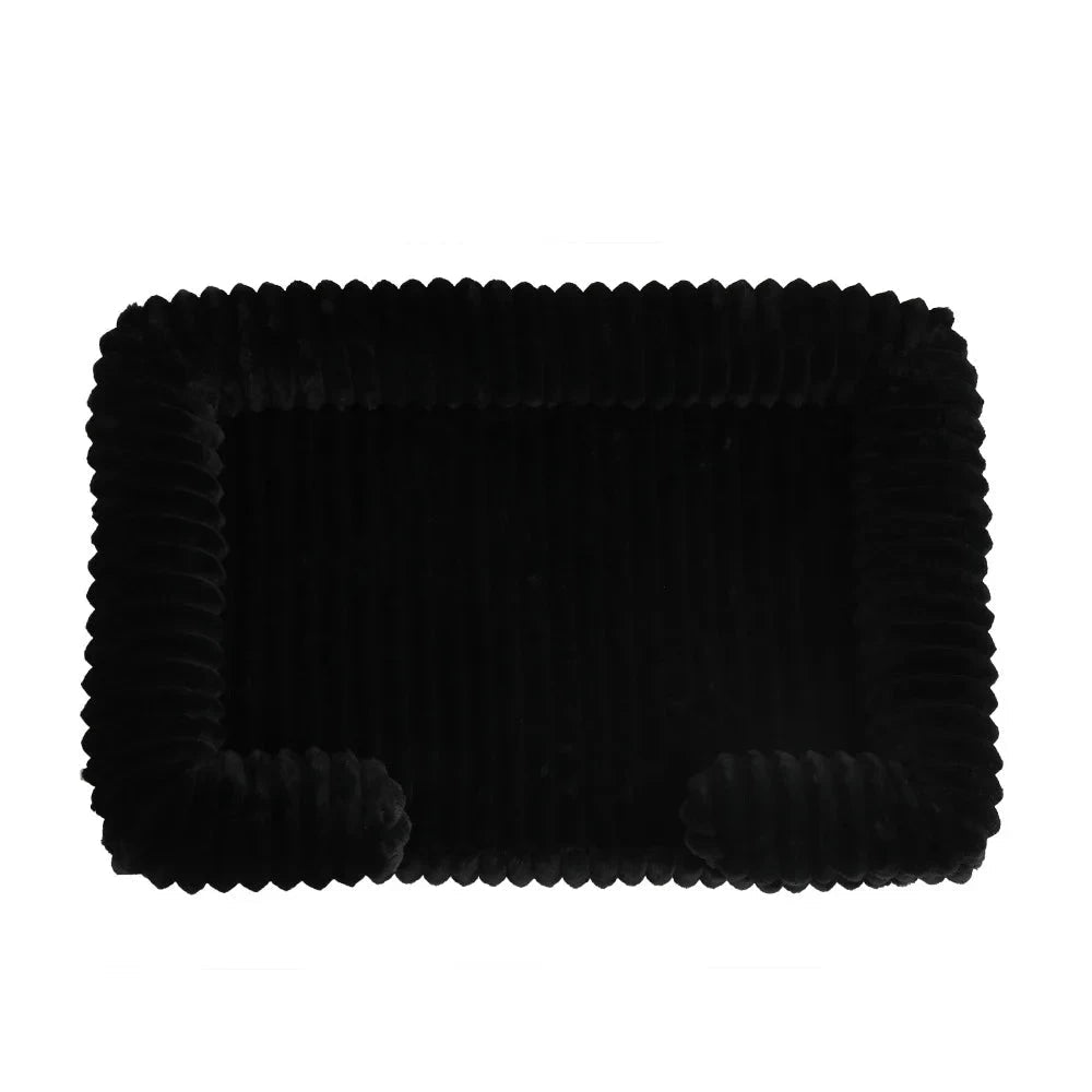 Panier pour chien velour cotele noir