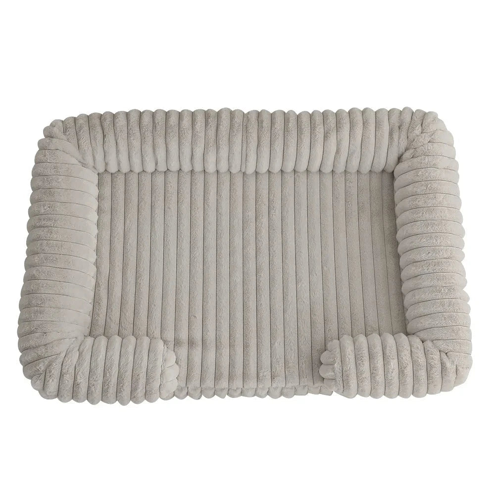 Panier pour chien velour cotele gris fonce