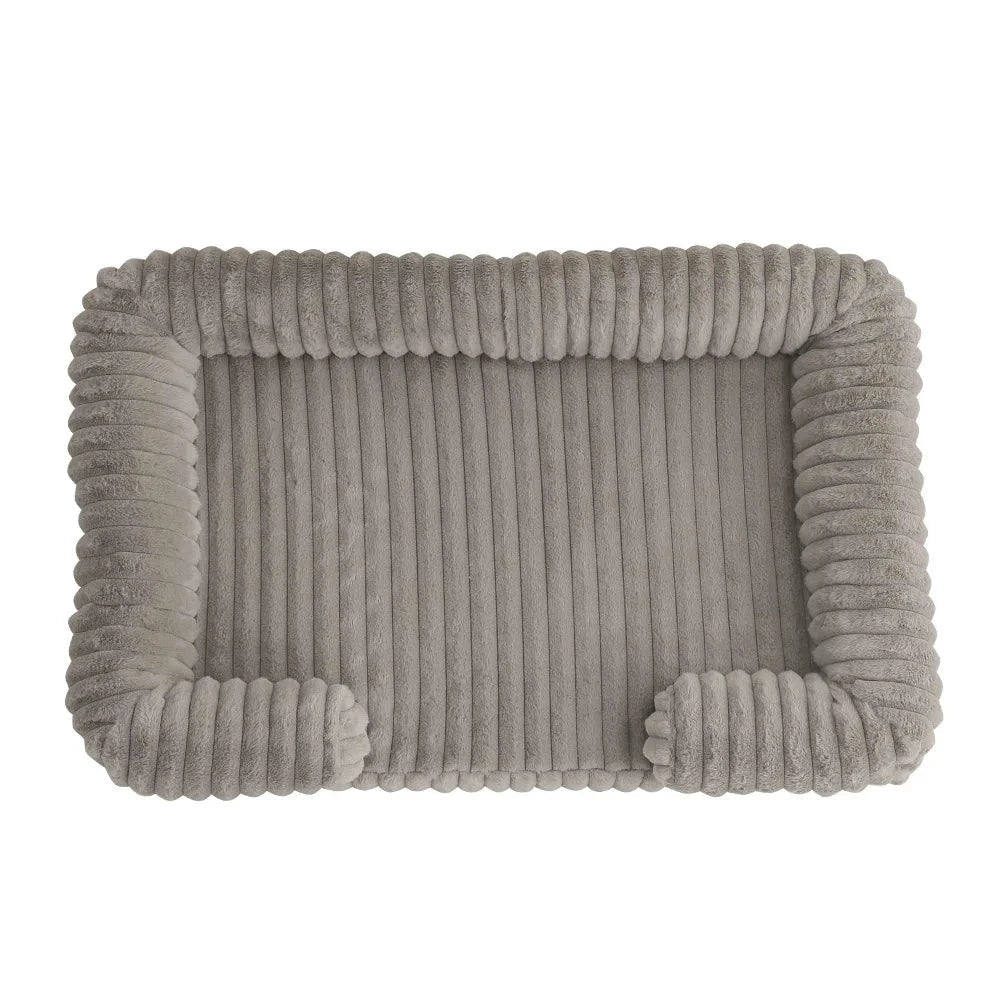 Panier pour chien velour cotele gris