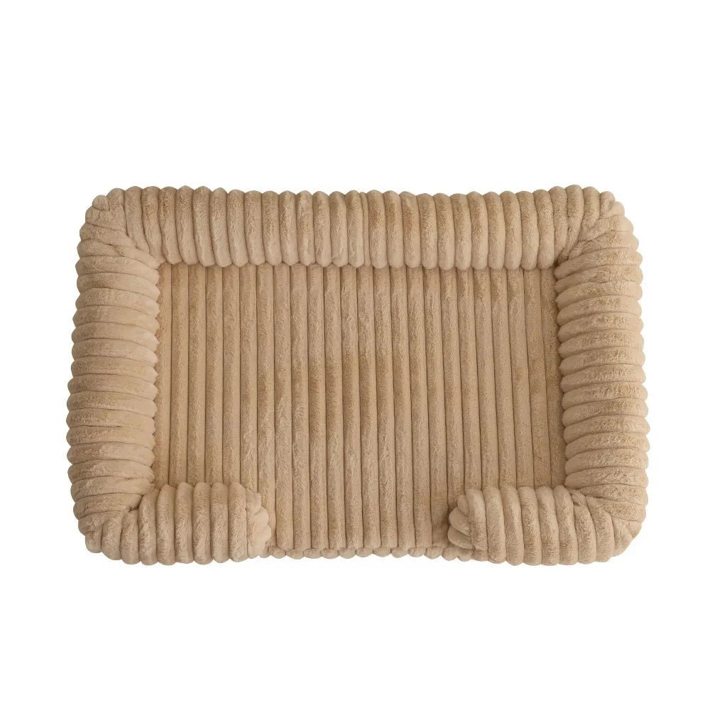 Panier pour chien velour cotele beige 