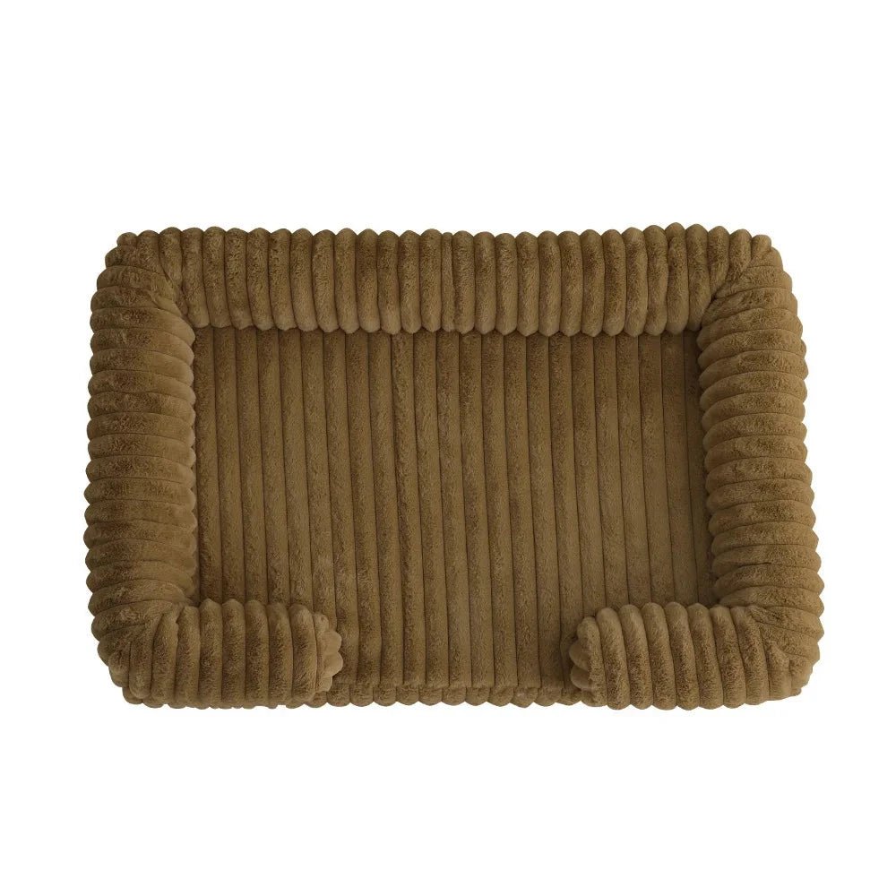 Panier pour chien velour cotele brun