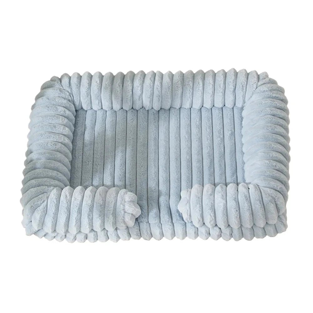 Panier pour chien velour cotele gris claire 