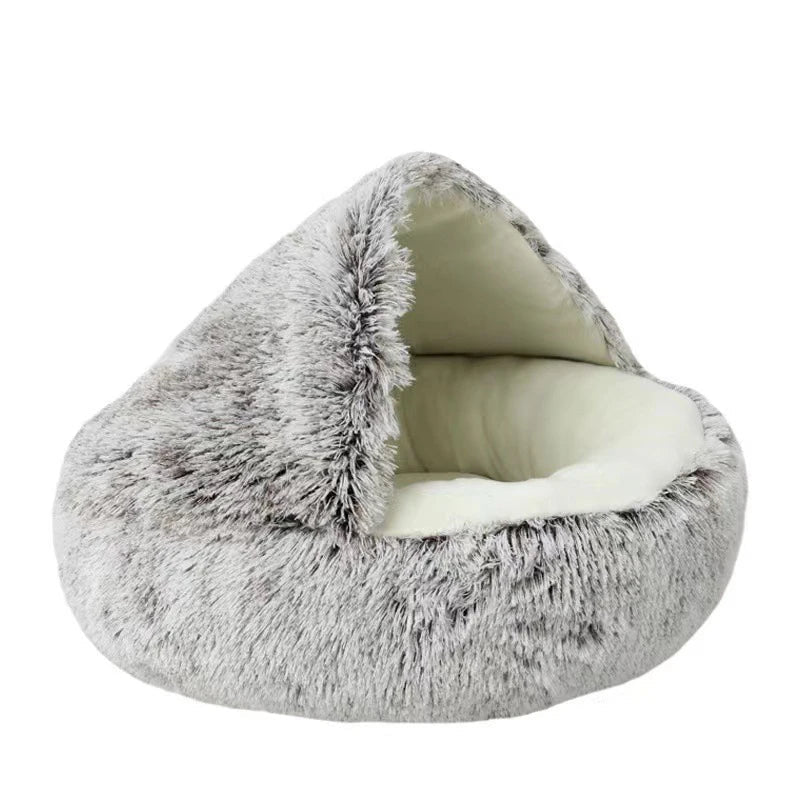 Panier pour petit chien nid douillet de couleur gris