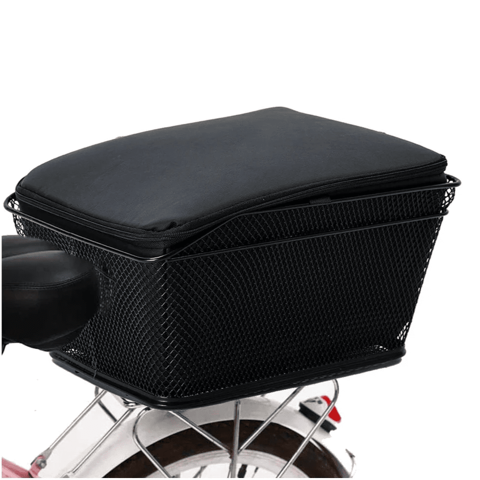 panier pour chien vélo de couleur noir avec in vélo blanc. Image produit Boutiquechien
