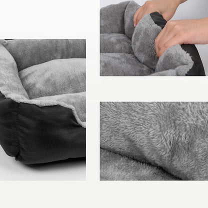 panier moelleux pour chien xxl de couleurs noir et gris donx et confortable pour chien. Image pour boutiquechien 