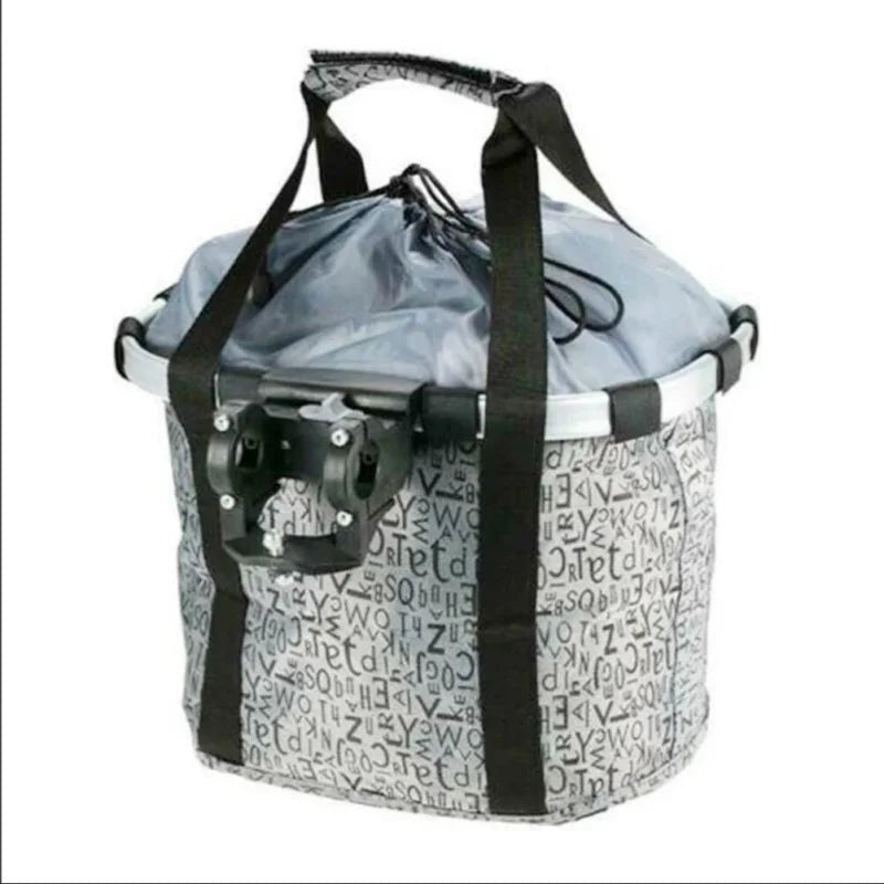 panier à vélo de couleur gris et noir de boutiquechien