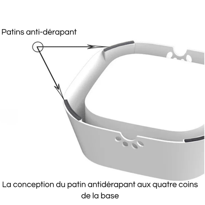 Protection anti dérapante de couleur grise sur un bol d'eau automatique de couleur blanc. Image produit Boutiquechien