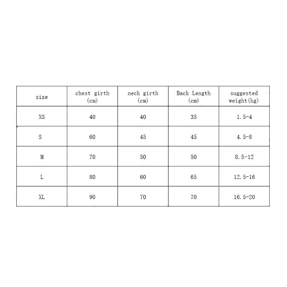 Dimensions total en tableau du peignoir pour chien. Image produit Boutiquechien