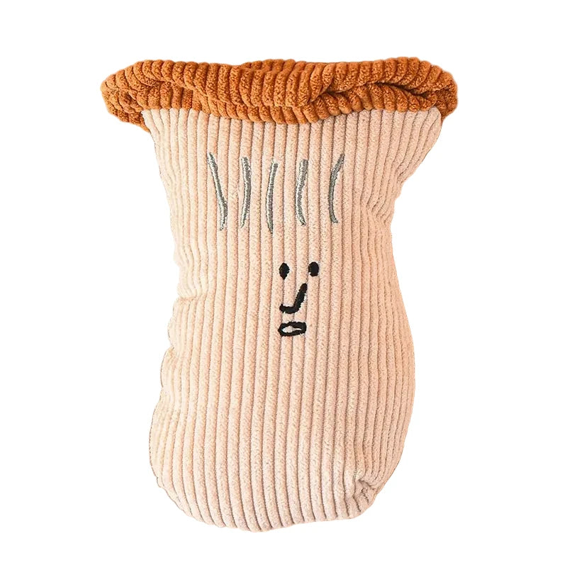 Peluche champignon pour chien de couleur blanc et brun. Image produit Boutiquechien