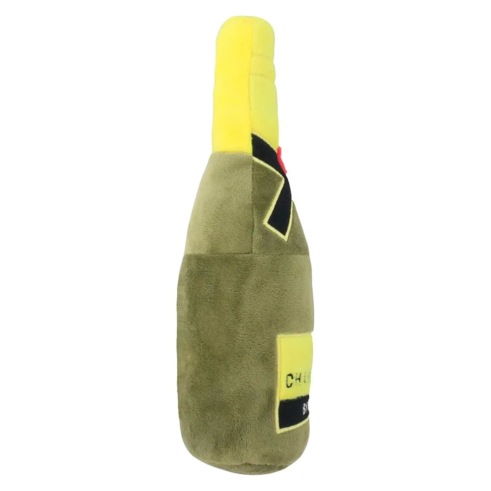 peluche chien de côté de couleur vert et jaune. Image produit Boutiquechien