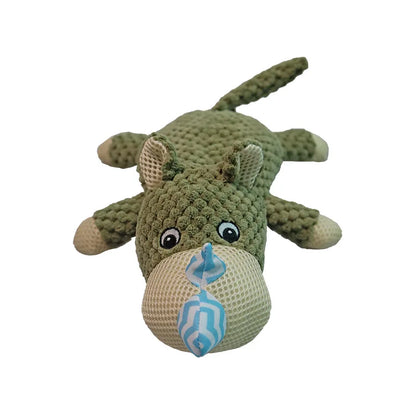 doudou pour chien rhinocéros de couleur vert foncé. Image produit Boutiquechien 