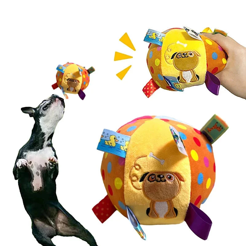 Peluche pour chien balle de couleur noir et blanc. Image produit Boutiquechien