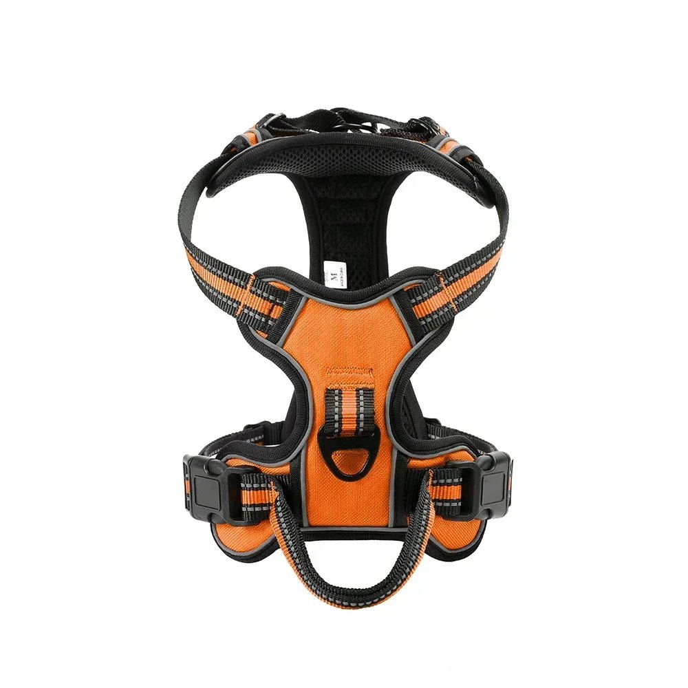 Harnais petit chien orange résistant anti- traction 