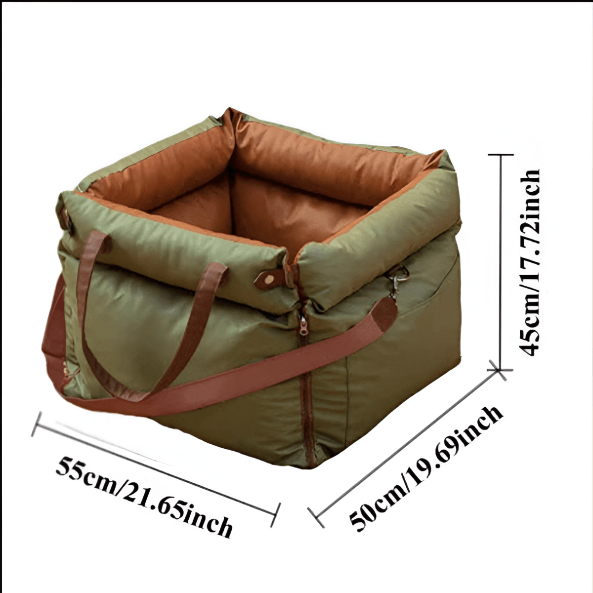Dimension total du panier chien pour voiture. Image produit Boutiquechien