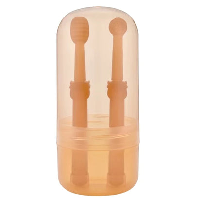brosse pour chien de couleur orange en caoutchouc. Image produit Boutiquechien