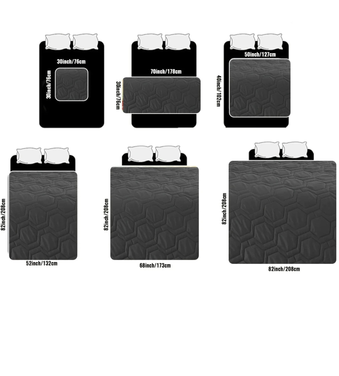 toutes les dimensions du tapis de protection pour les lits et canapé. Image produit Boutiquechien