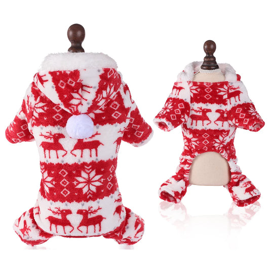 Pull de noël pour chien de couleur rouge et blanc. Image produit  de boutiquechien