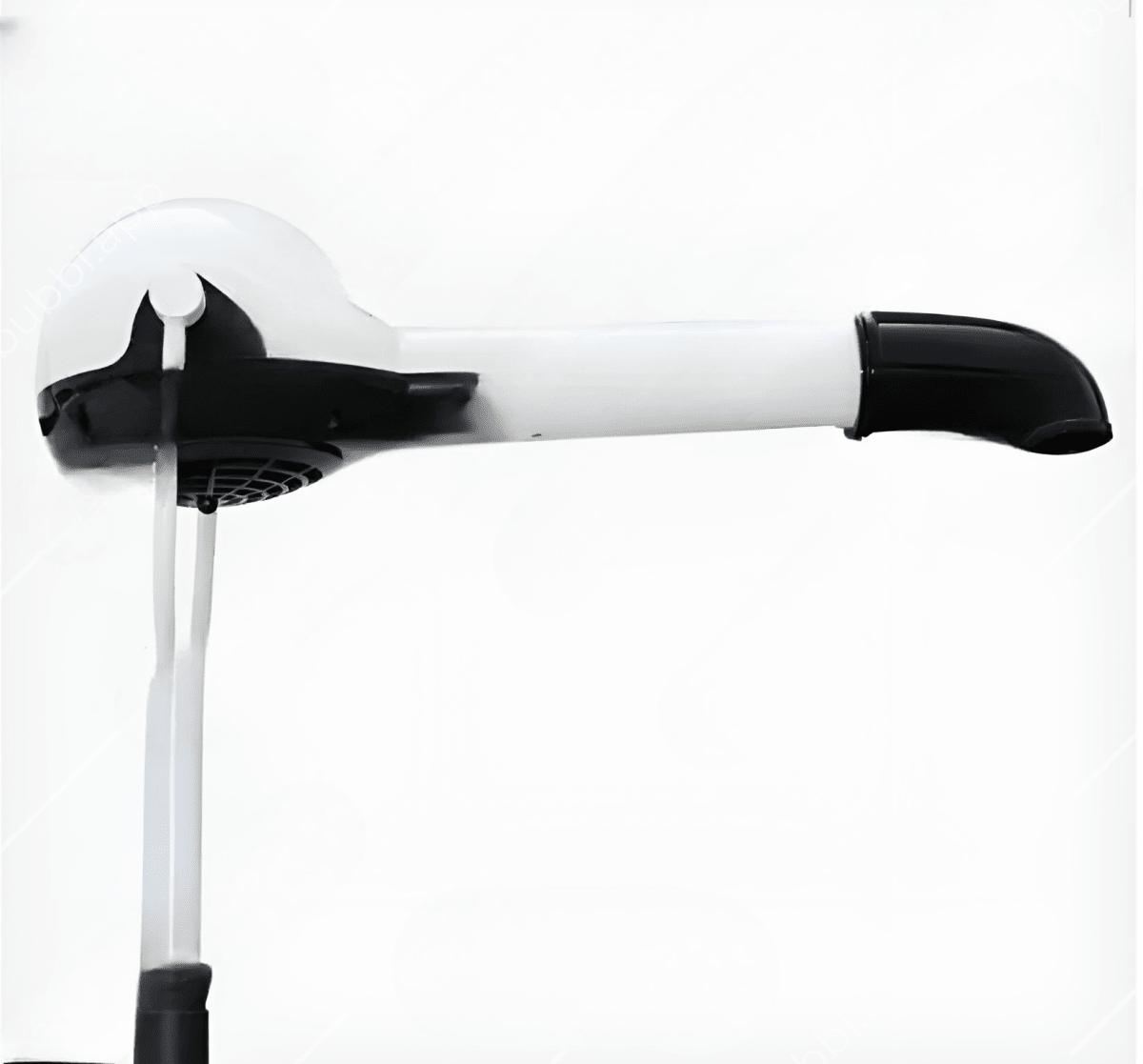 buse du pulseur professionnel pour chien de couleurs blanc et noir sur un pied à roulette. Image produit Boutiquechien