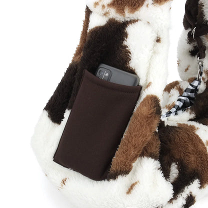 rangement du téléphone pour le sac à motif vache brun et blanc. Image produit Boutiquechien