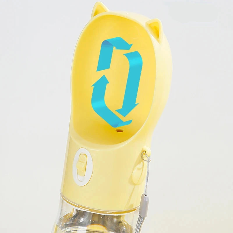 recyclage de l'eau pour chien de la gourde chien de couleur jaune. Image produit Boutiquechien 