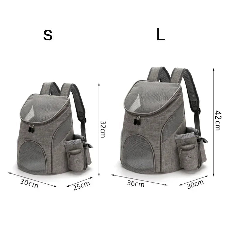 dimensions du sac de transport pour chien avec toutes les tailles S et L. Image produit Boutiquechien 
