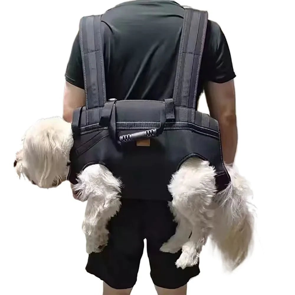 Sac a dos pour chien 10kg avec chien blanc dans le dos 