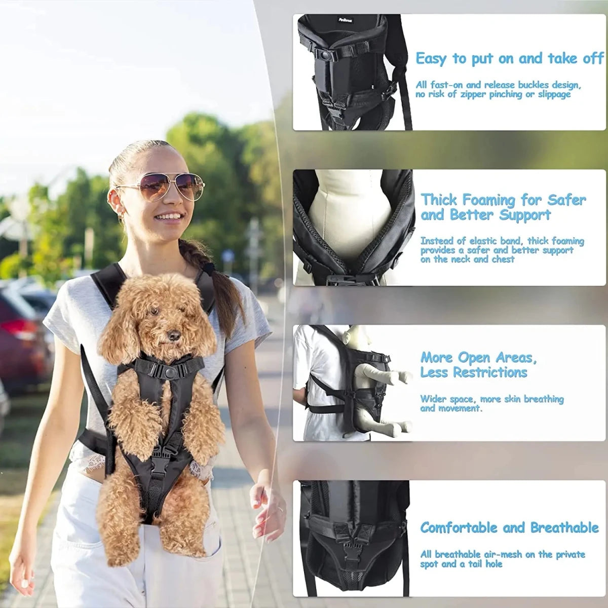 Sac de transport pour chien 5 kg facile d'utilisation 
