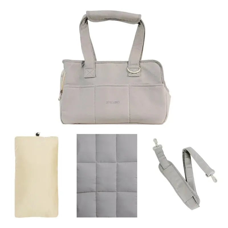 sac pour chien de couleur gris avec coussin moelleux de boutiquechien