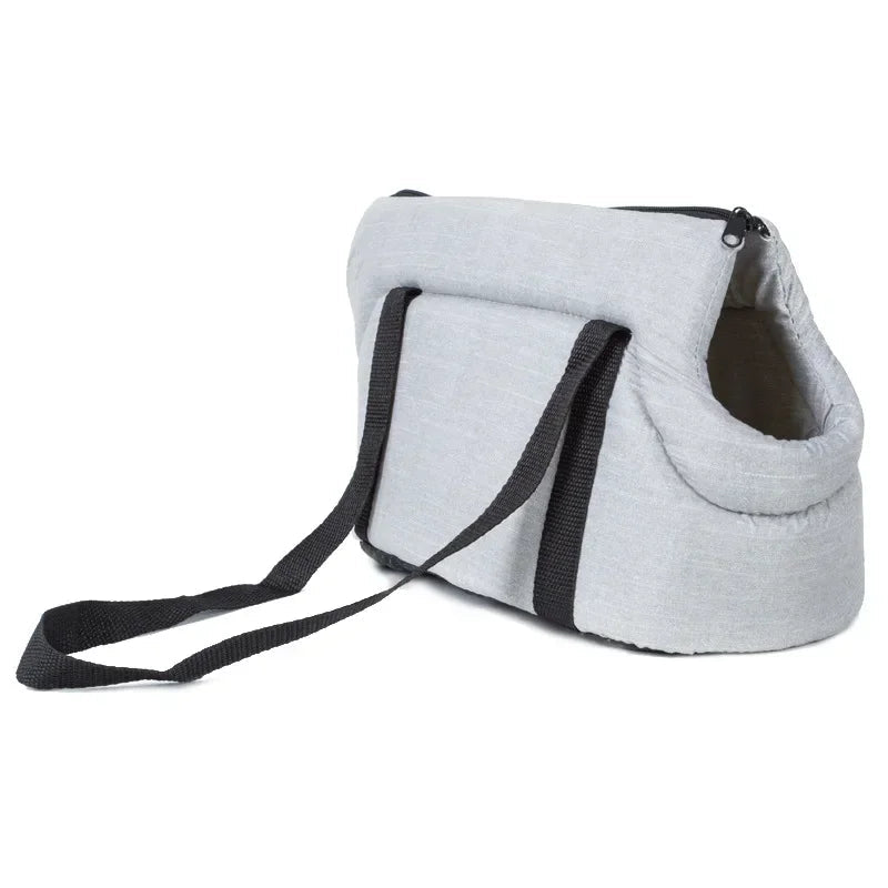  Sac de transport pour chien en voiture gris de profil